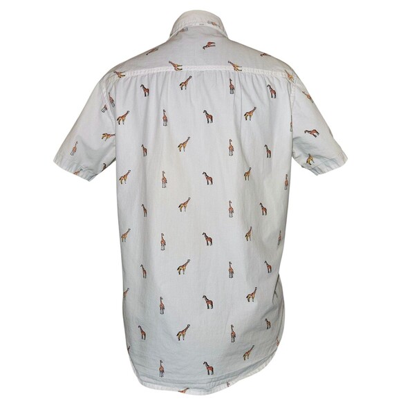 Airwalk Button Up Shirt Men L White Pocket Print Giraffe Aop 100% Cotton.#32978 - Picture 7 of 7